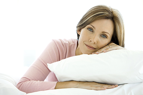lady with pillow